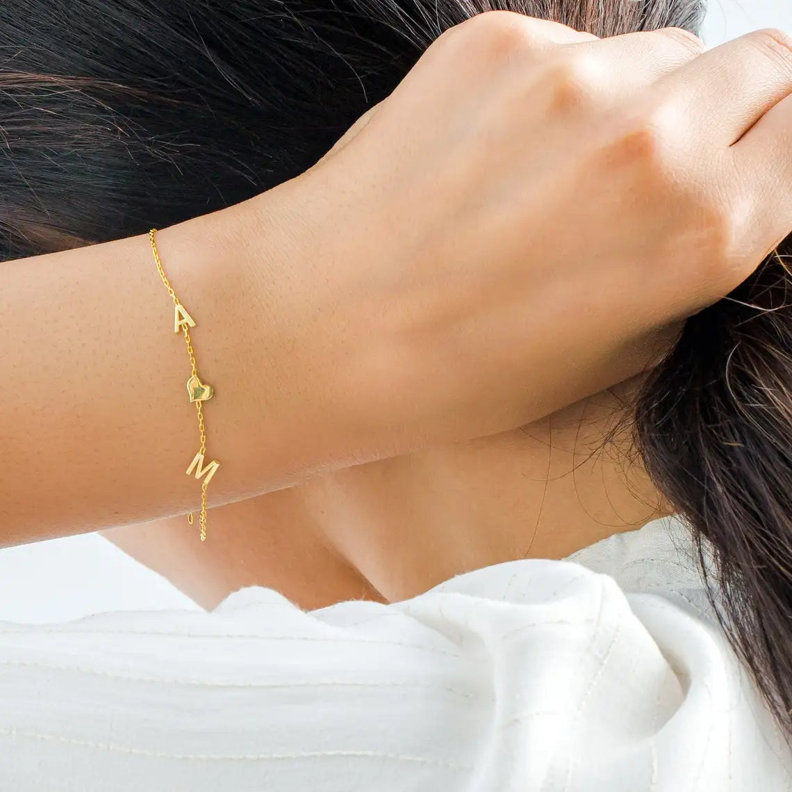 Custom Heart Name Bracelet