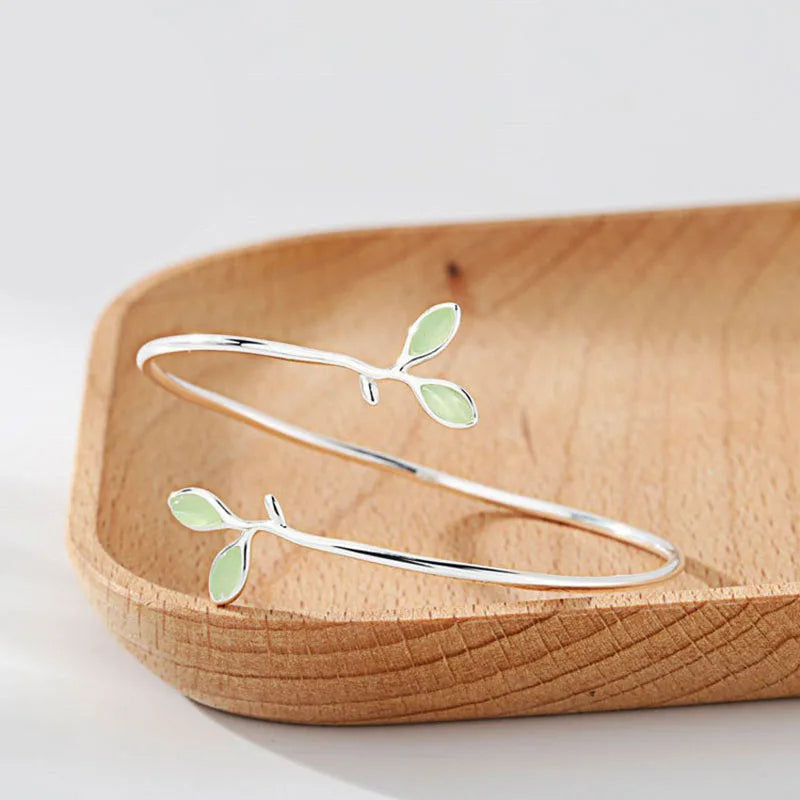 Opal Leaf Twigs Bracelet