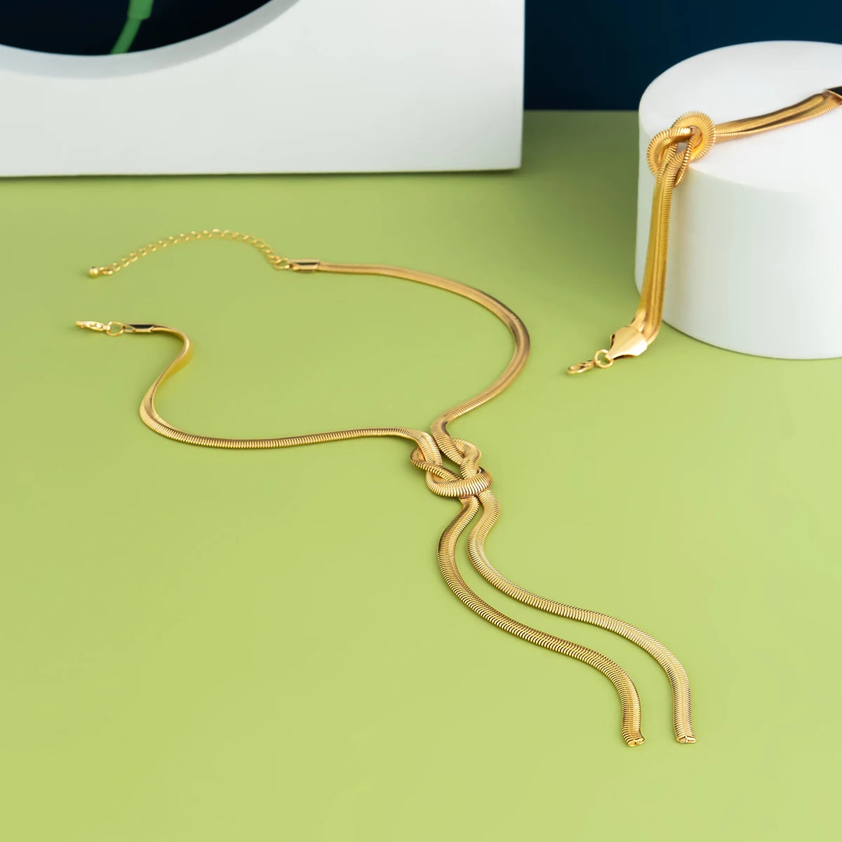 Long Tassel Cross Knot Necklace
