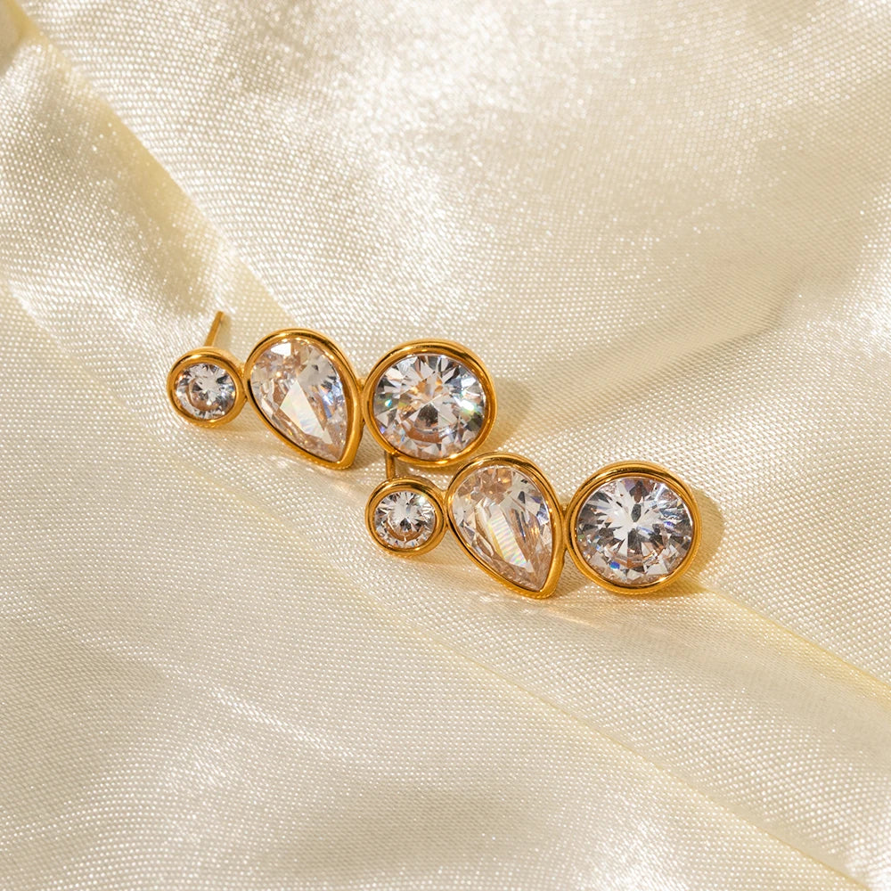 Geometric Zirconia Earrings