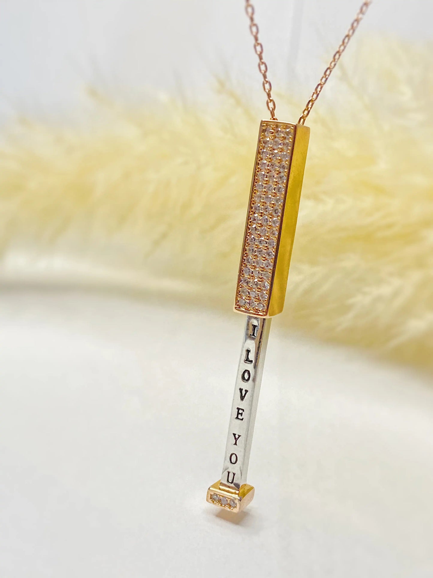 "I Love You" Bar Necklace