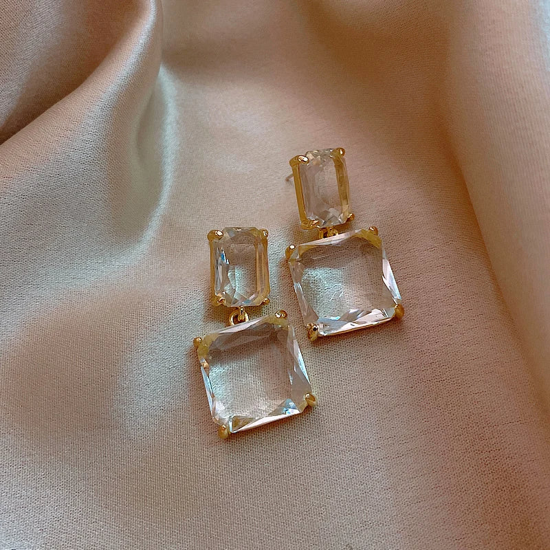 Transparent Glass Earrings