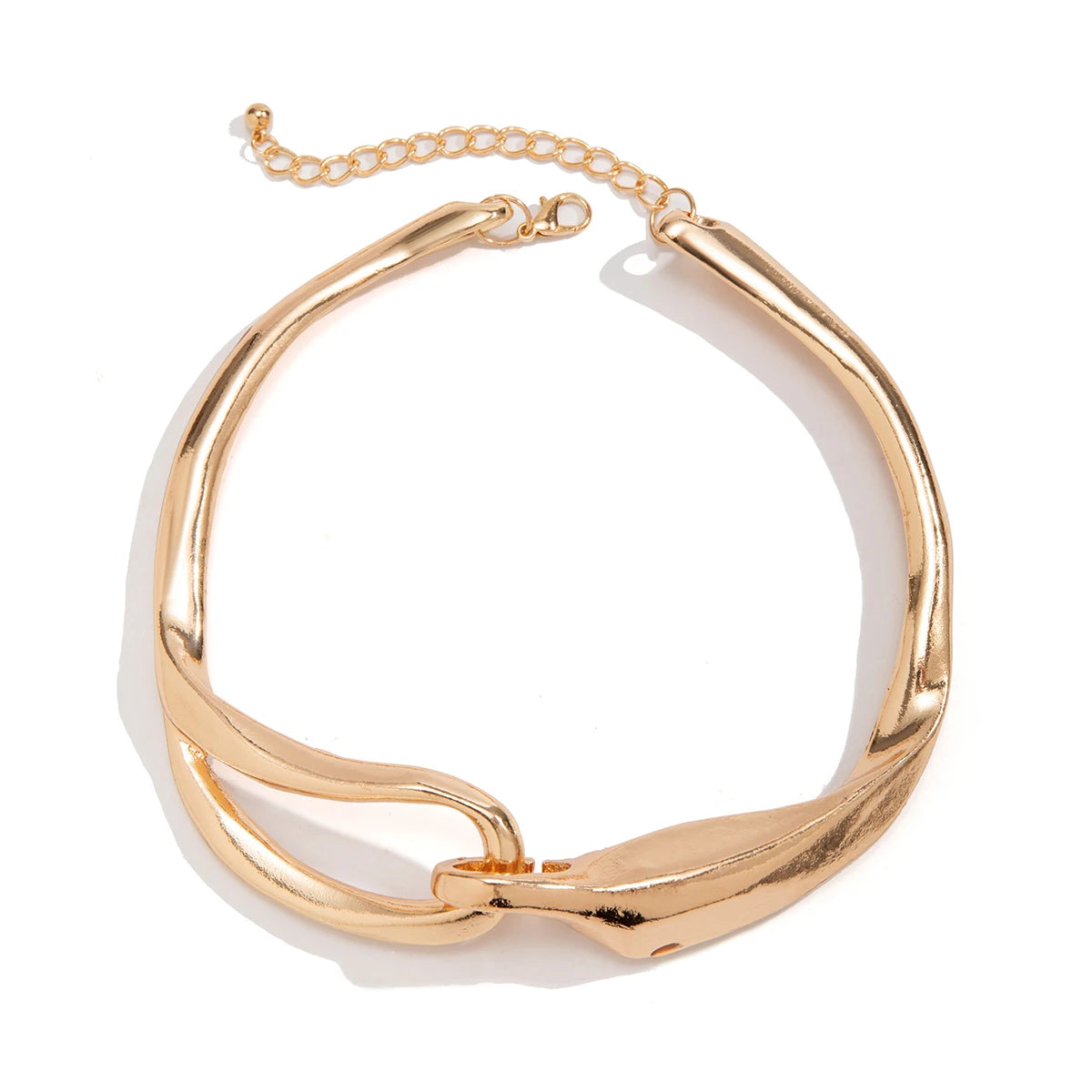 Thick Metal Buckle Collar Necklace