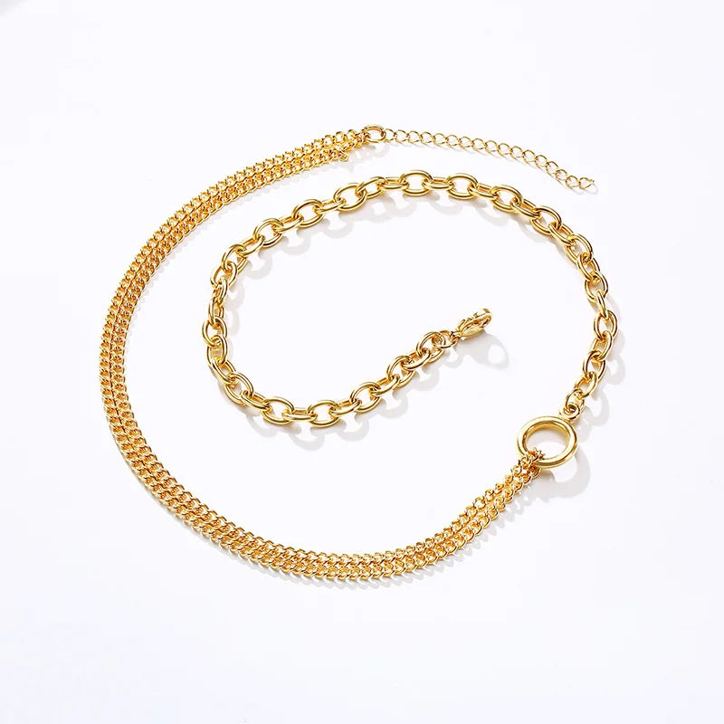 Double Chain Circle Necklace