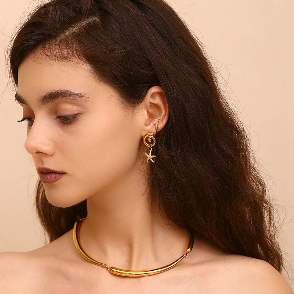 Spiral Starfish Earrings