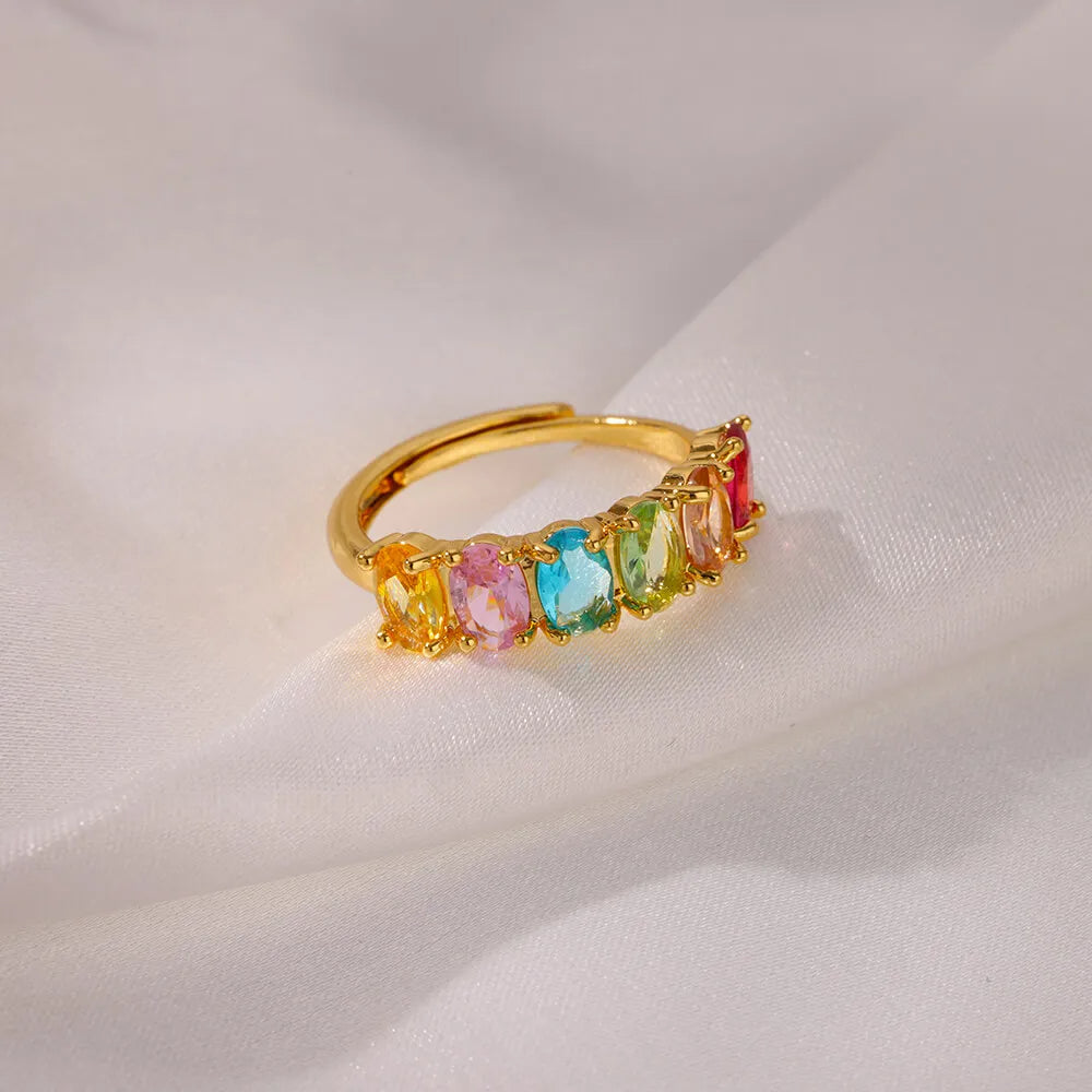Rainbow Waterdrop Ring