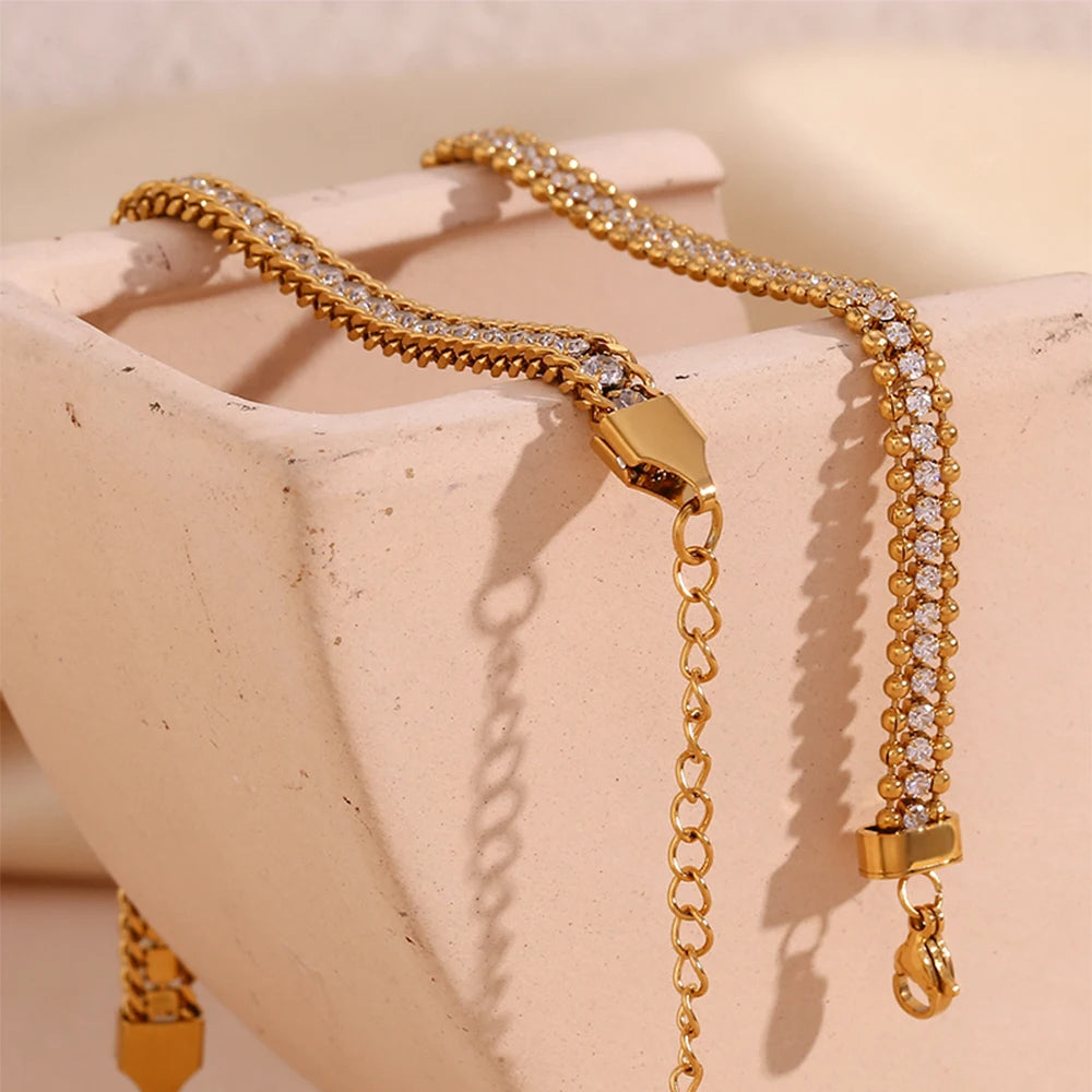 Trilayer Zircon Bracelet