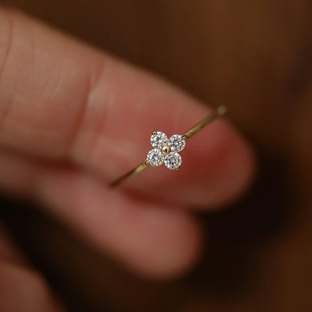 Zirconia Flower Ring
