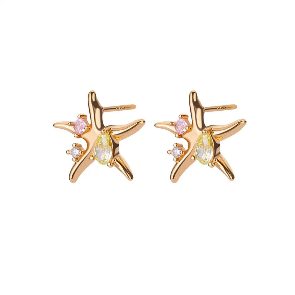 Zircon Starfish Earrings