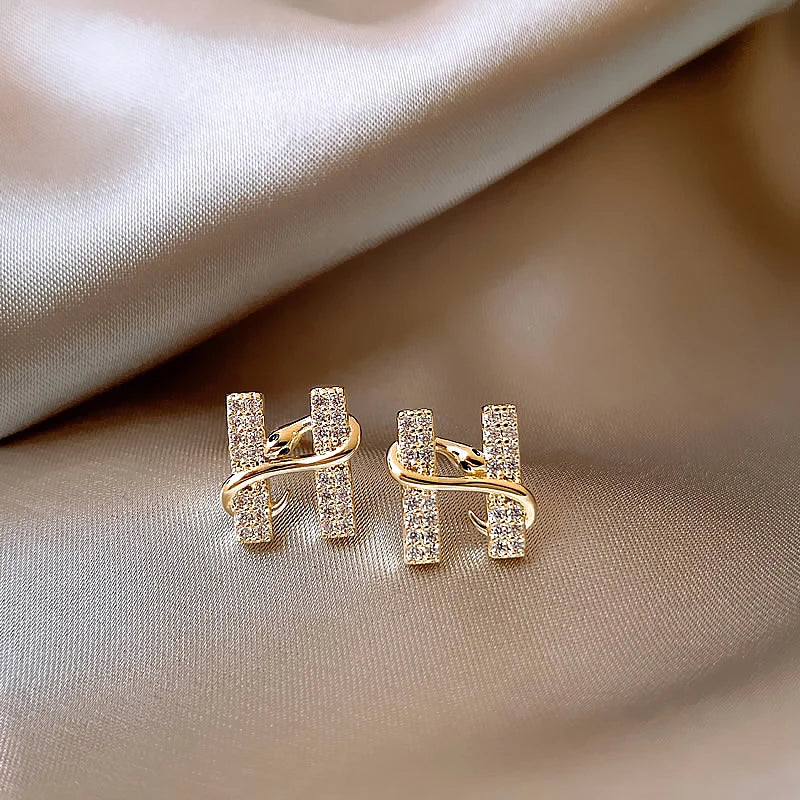 Gold Wrapped Stud Earrings