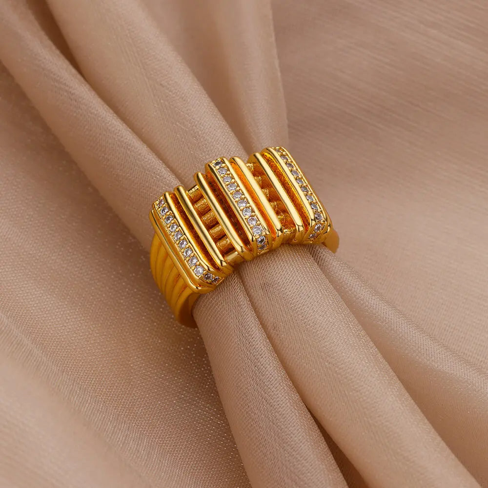 Striped Zircon Ring