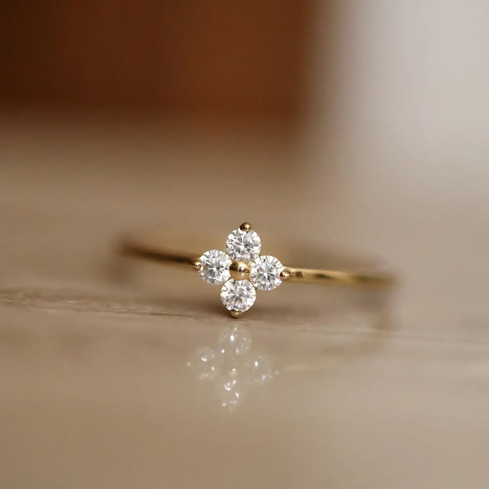 Zirconia Flower Ring