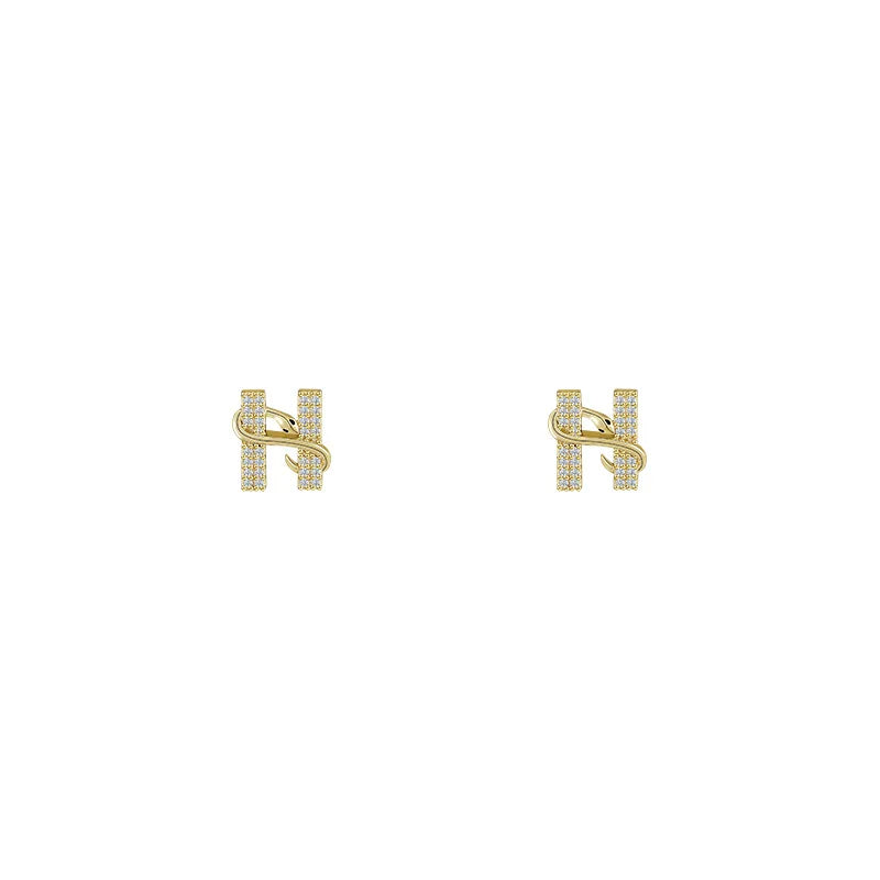 Gold Wrapped Stud Earrings