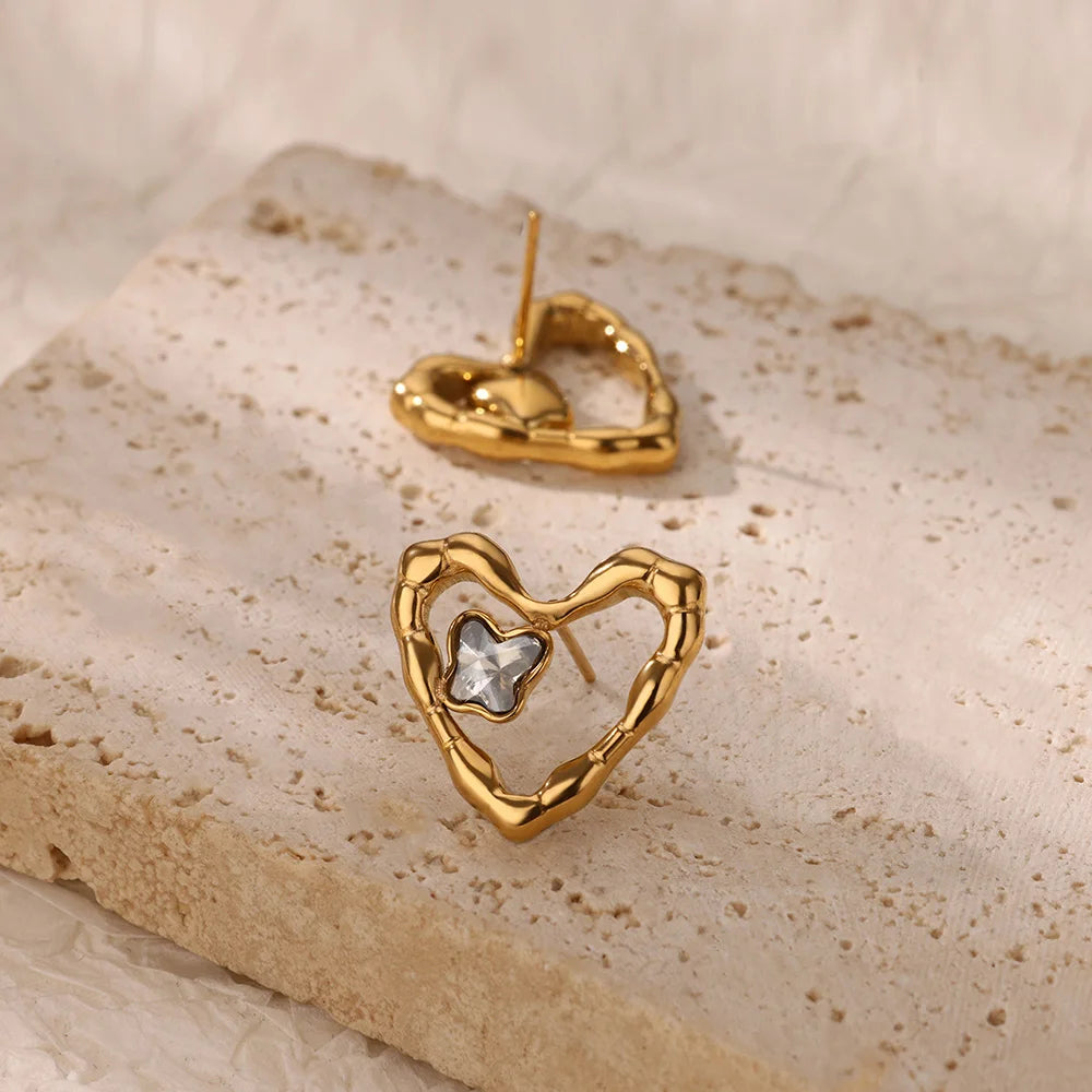 Zircon Heart Earrings