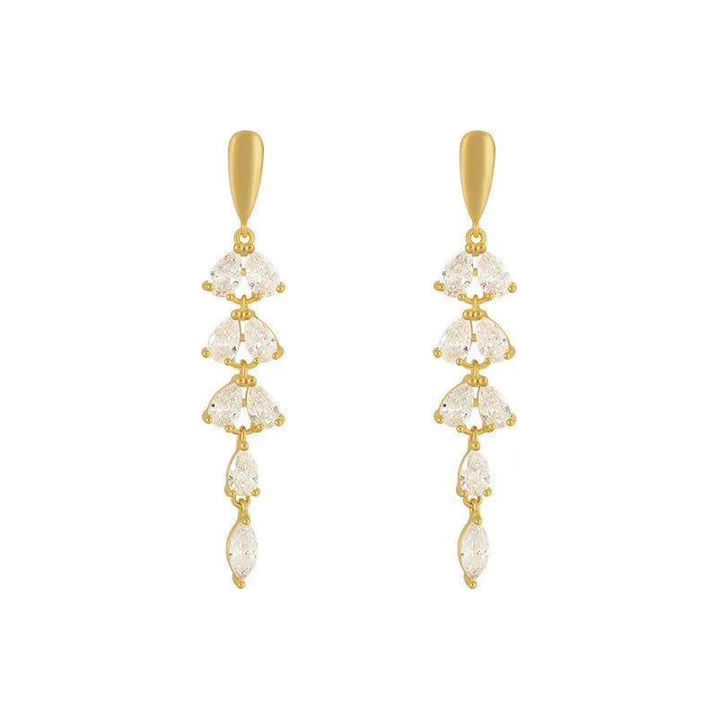 Shiny Tassel Leaf Earrings