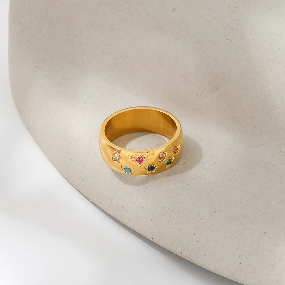 Celestial Harmony Gold Ring