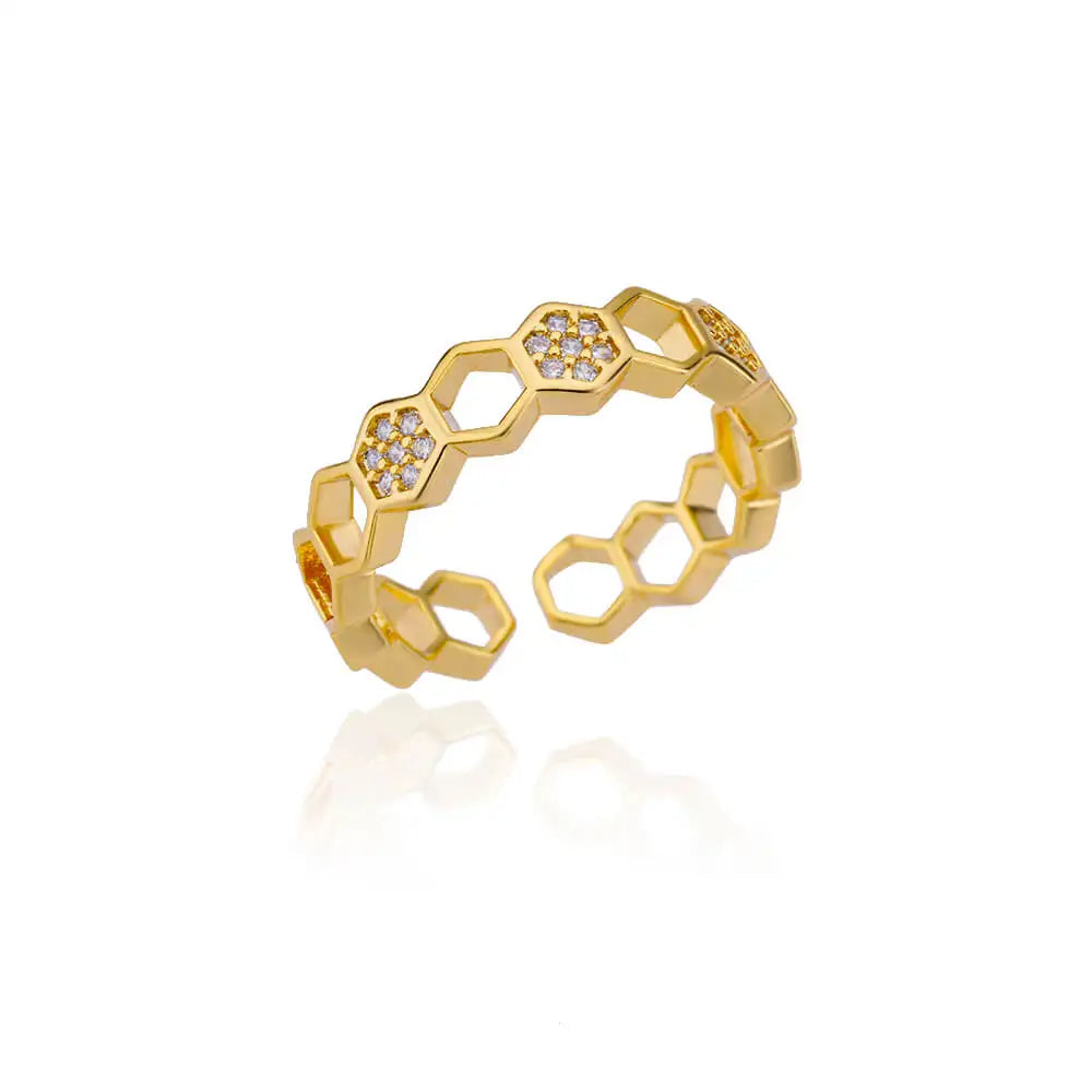 Hollow Hexagon Ring