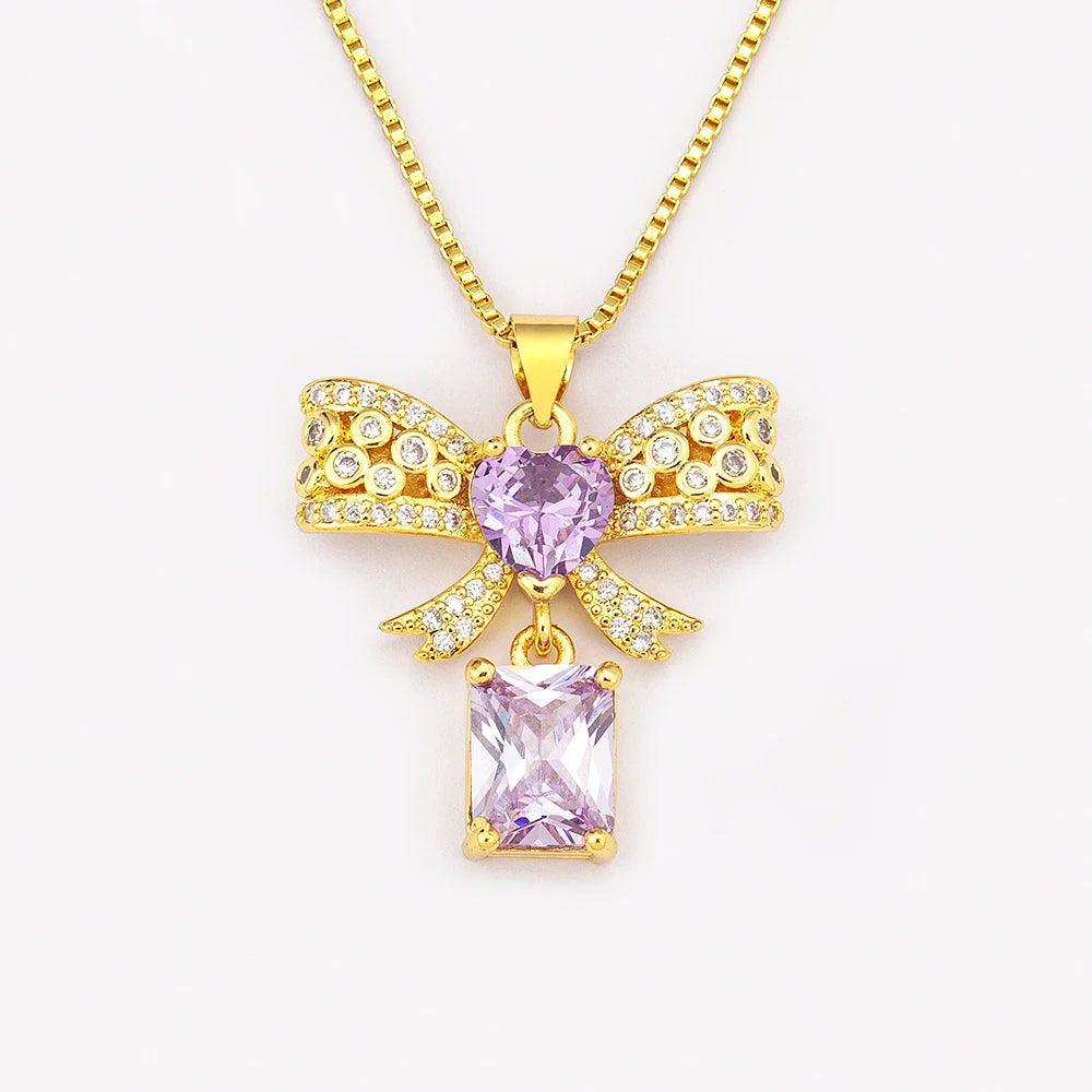 Bowknot Heart Necklace