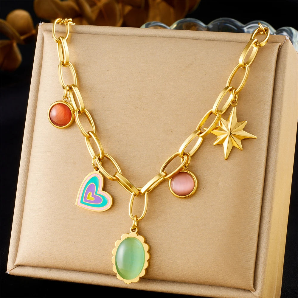 Stone Charms Necklace