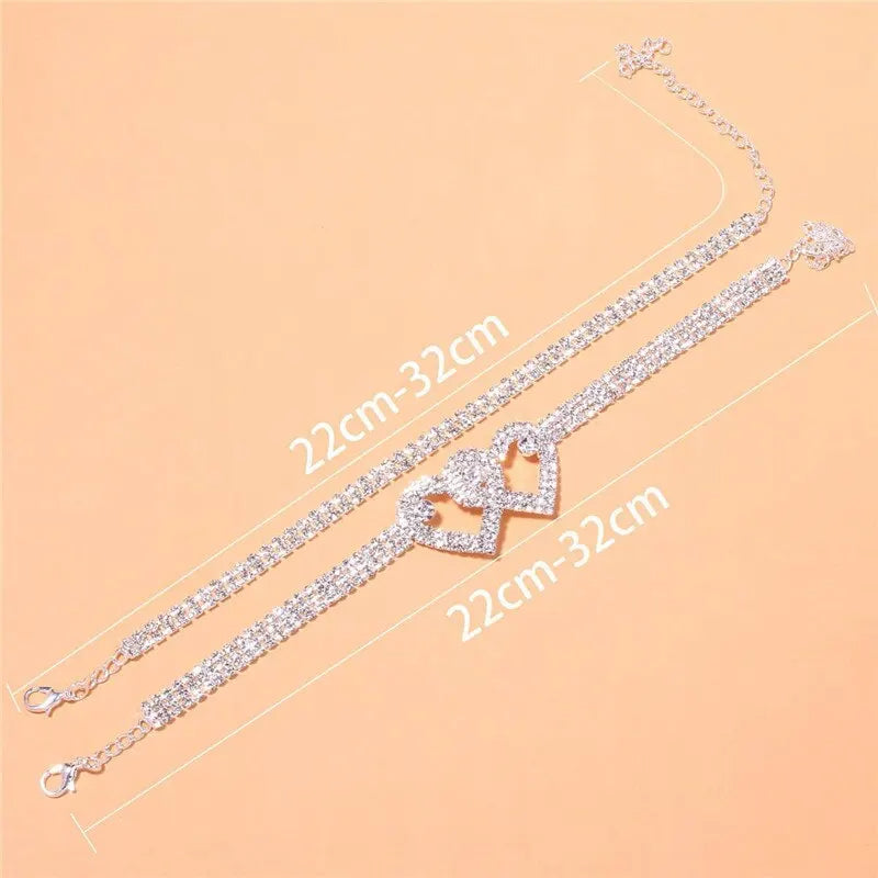 Double Heart Ankle Bracelet