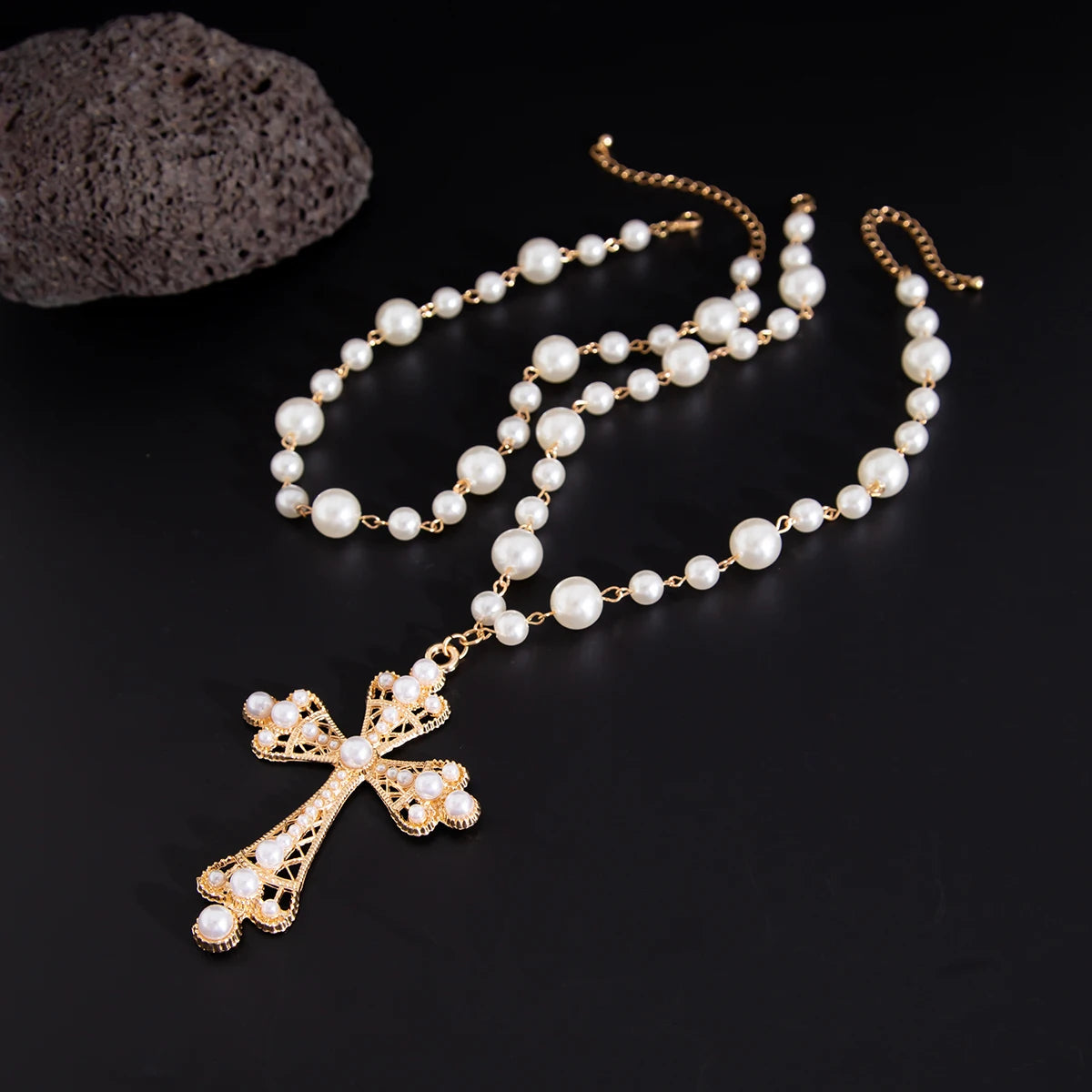 Pearl Cross Necklace