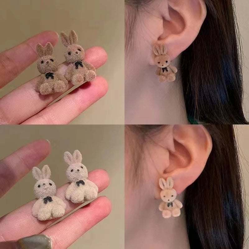 Plush Rabbit Stud Earrings