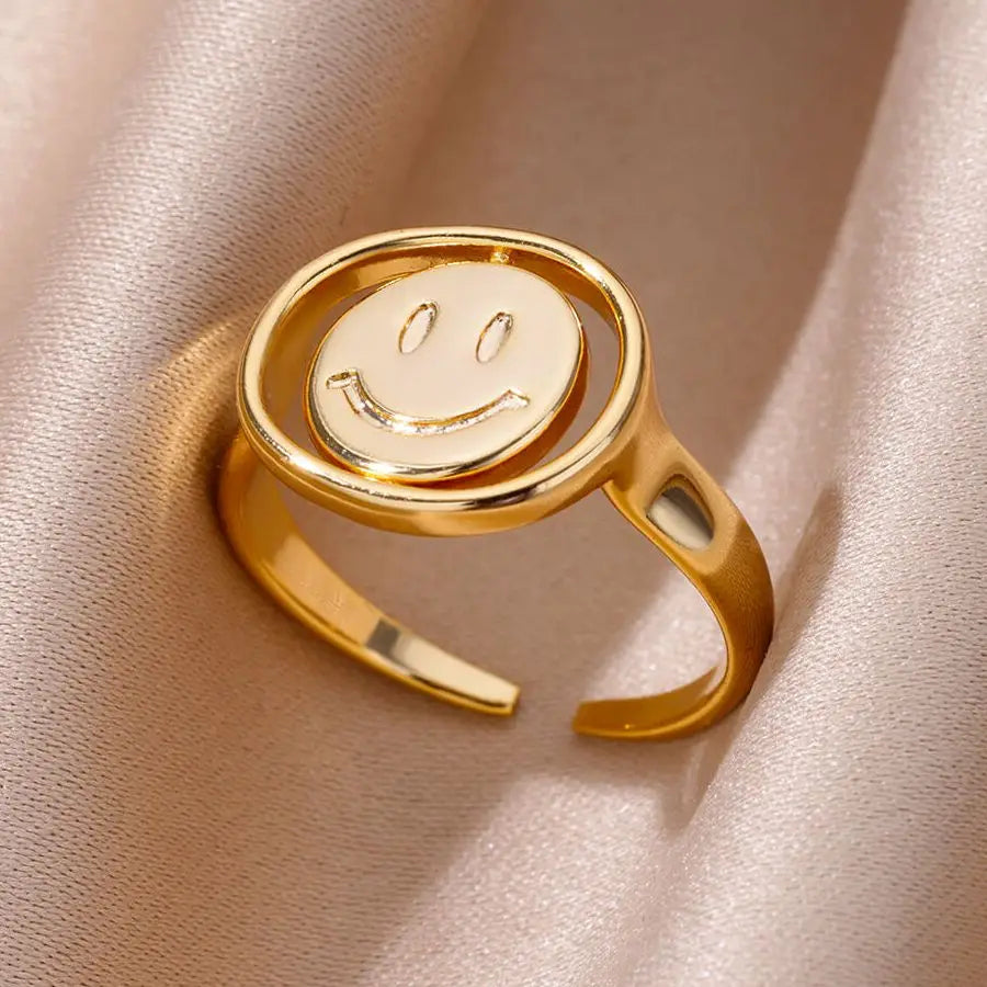 Smiley Face Spinner Ring