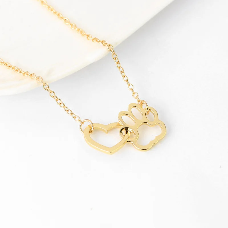 Hollow Dog Paw Necklace