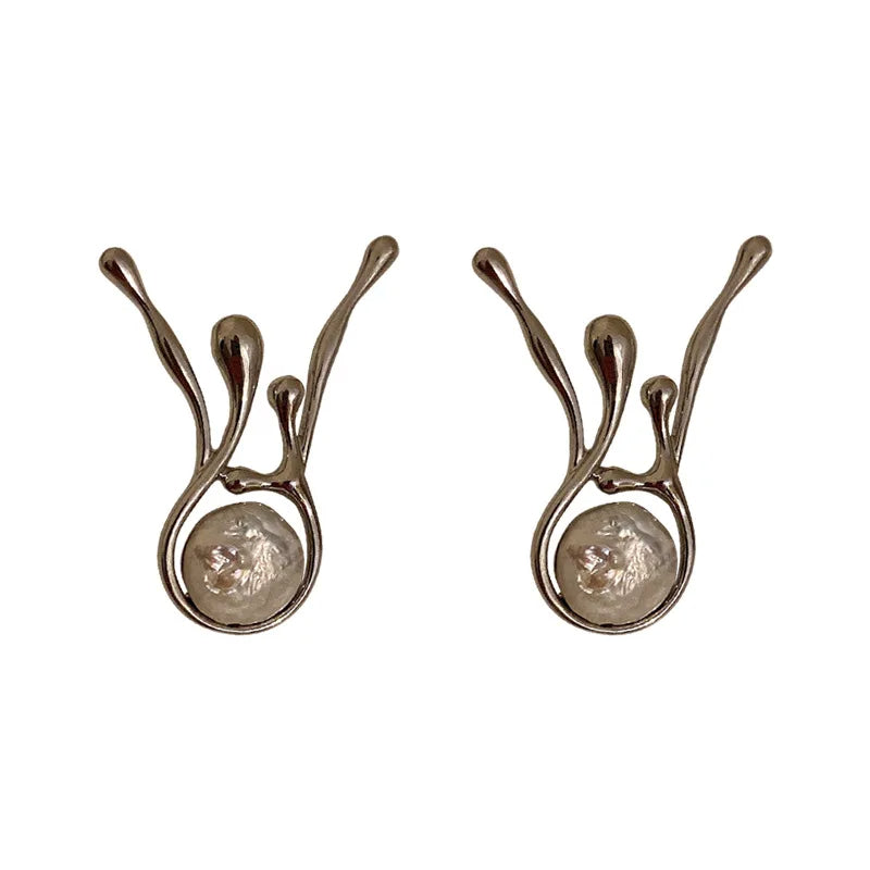 Irregular Pearl Stud Earrings