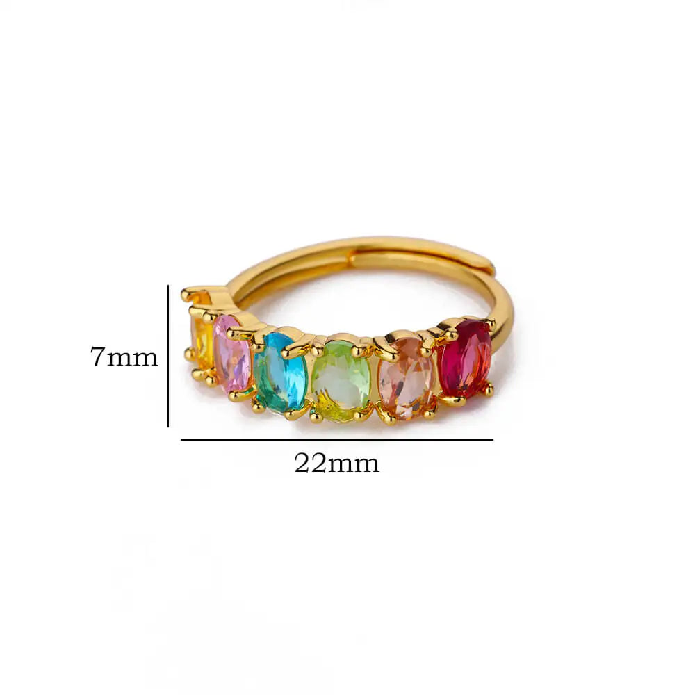 Rainbow Waterdrop Ring