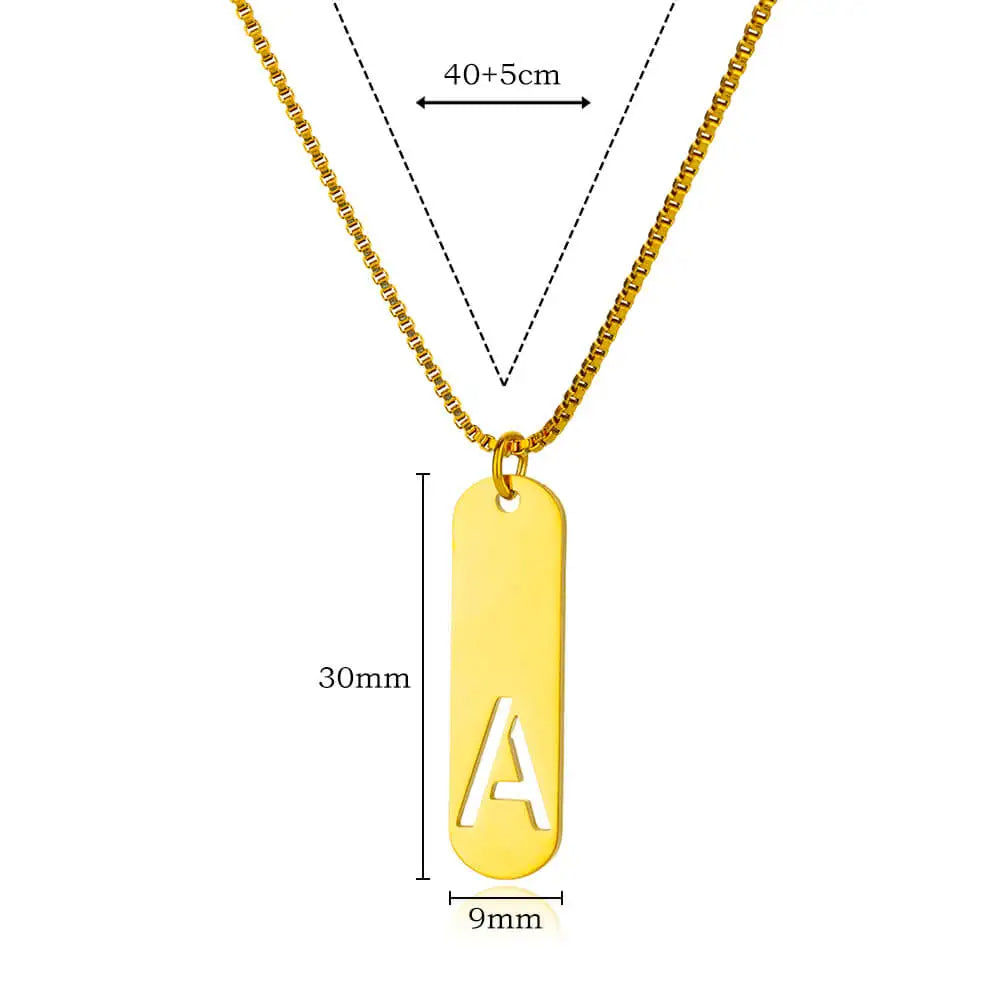 Hollow Initial Necklace