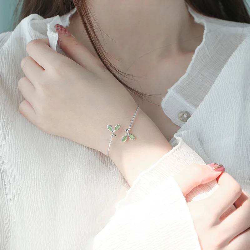 Opal Leaf Twigs Bracelet