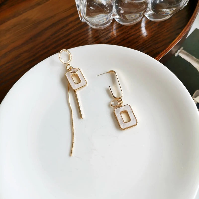 Asymmetric Needle Drop Earrings