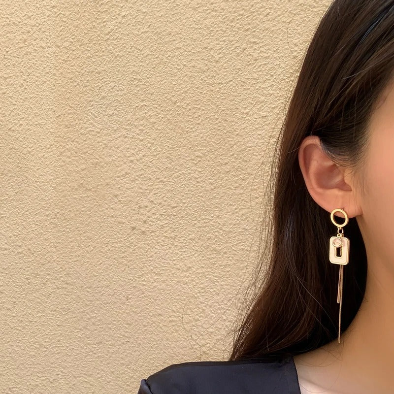 Asymmetric Needle Drop Earrings