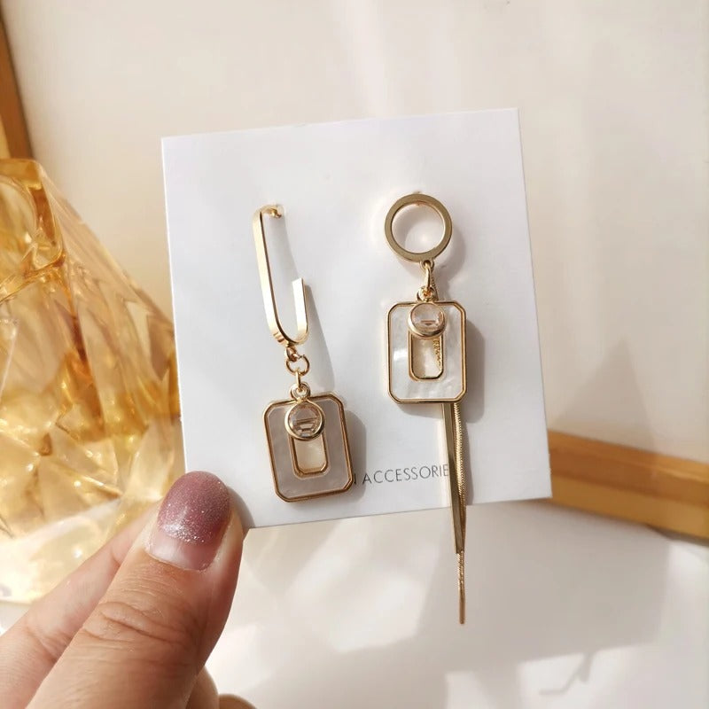 Asymmetric Needle Drop Earrings
