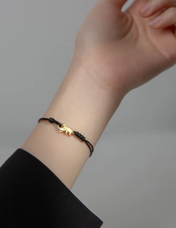Elephant Charm Thread Bracelet