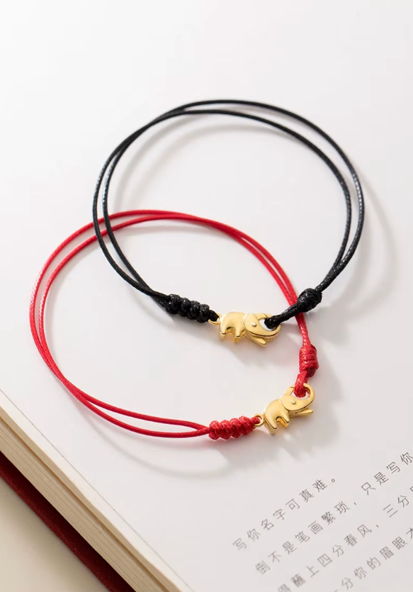 Elephant Charm Thread Bracelet