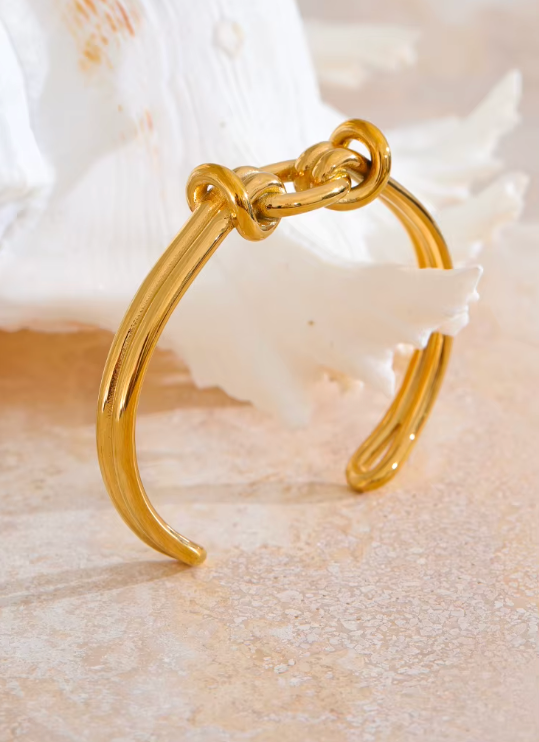 Gold Knot Cuff Bracelet