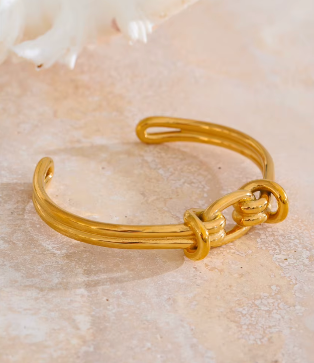 Gold Knot Cuff Bracelet
