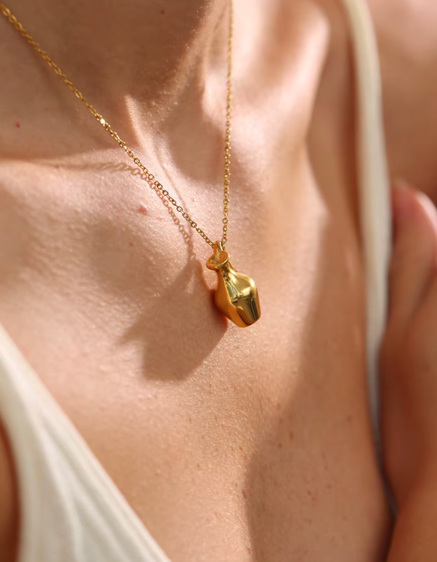Gold Kettle Charm Necklace