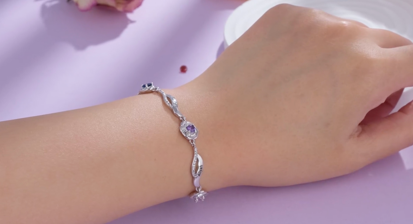 Personalized Birthstone Rose Bracelet