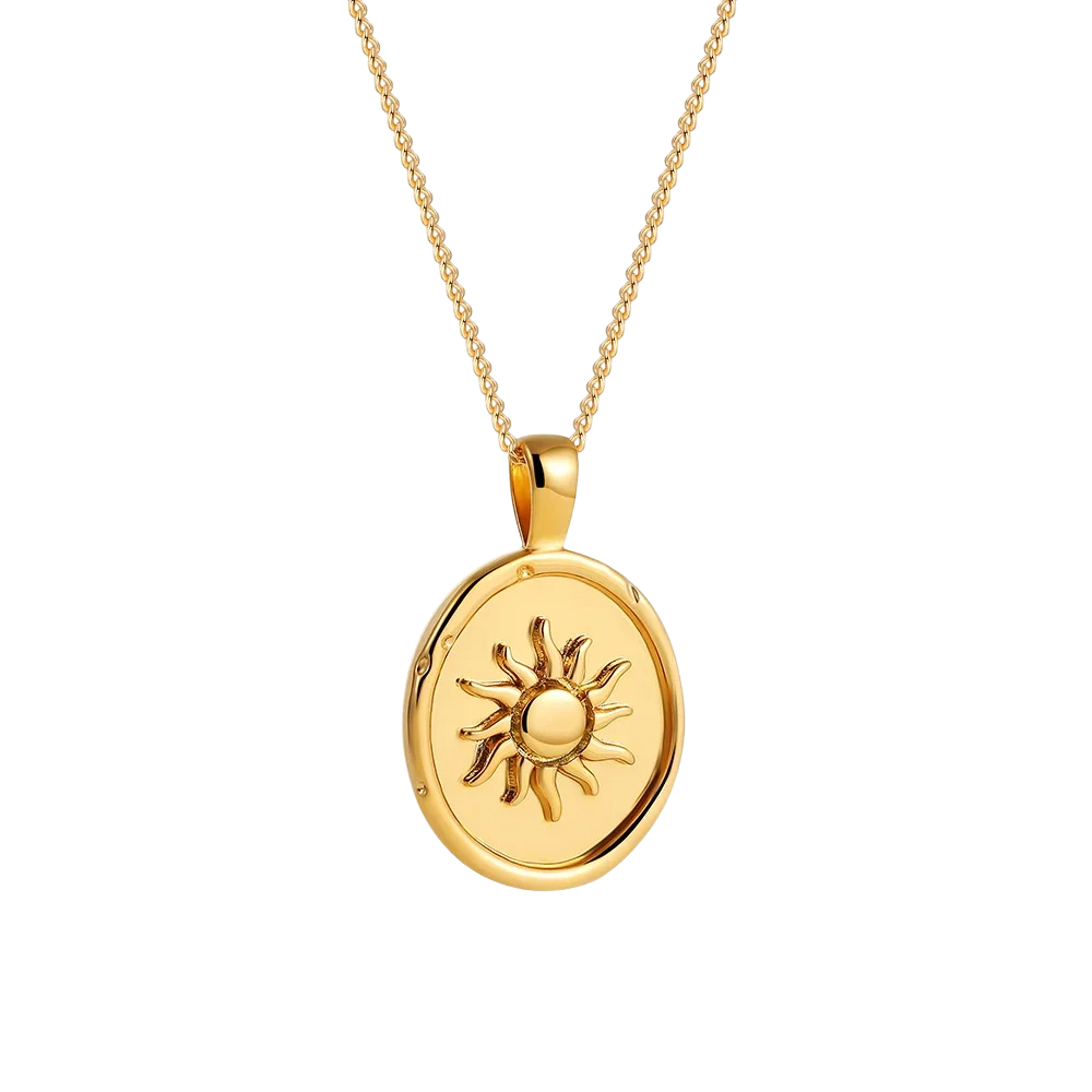 Sun-Moon Oval Necklace
