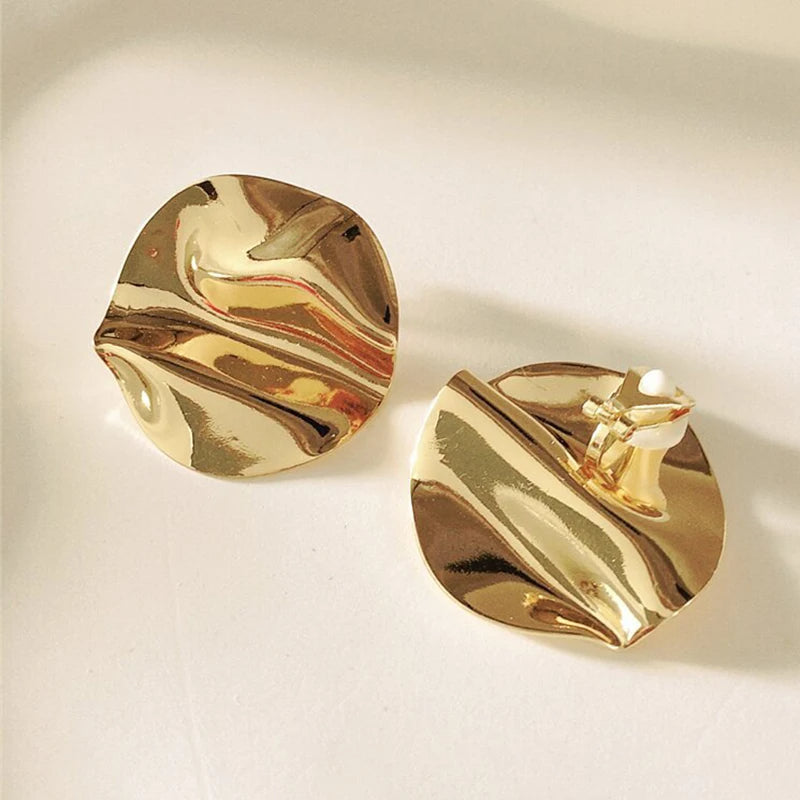 Circular Pleated Earrings