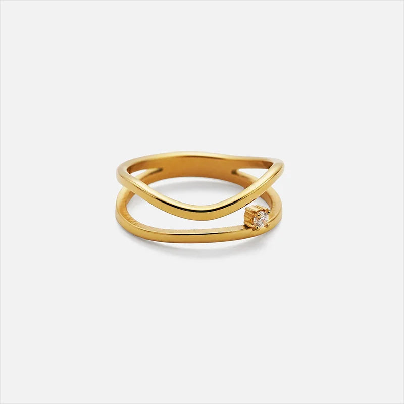 Dainty Solitaire Gold Ring