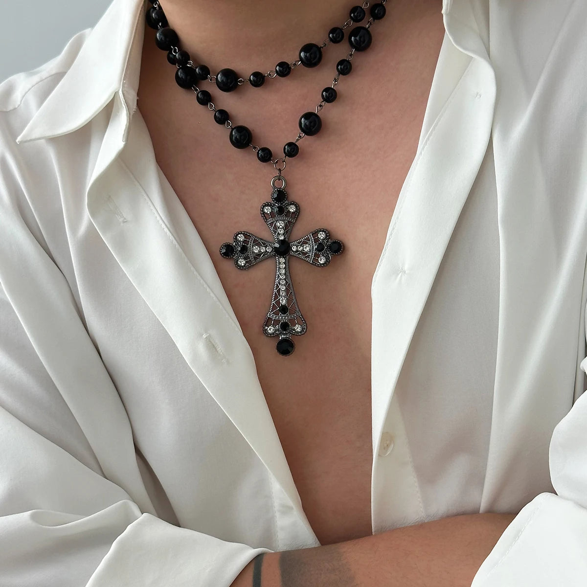 Pearl Cross Necklace