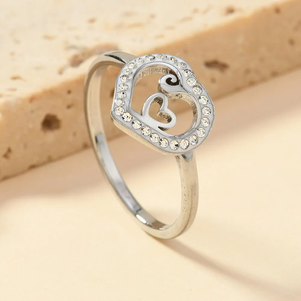 Stainless Steel Heart Ring