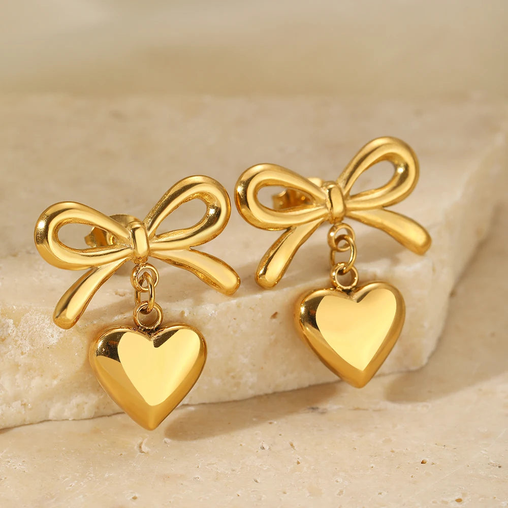 Bowtie Heart Earrings