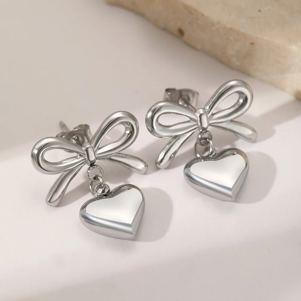 Bowtie Heart Earrings