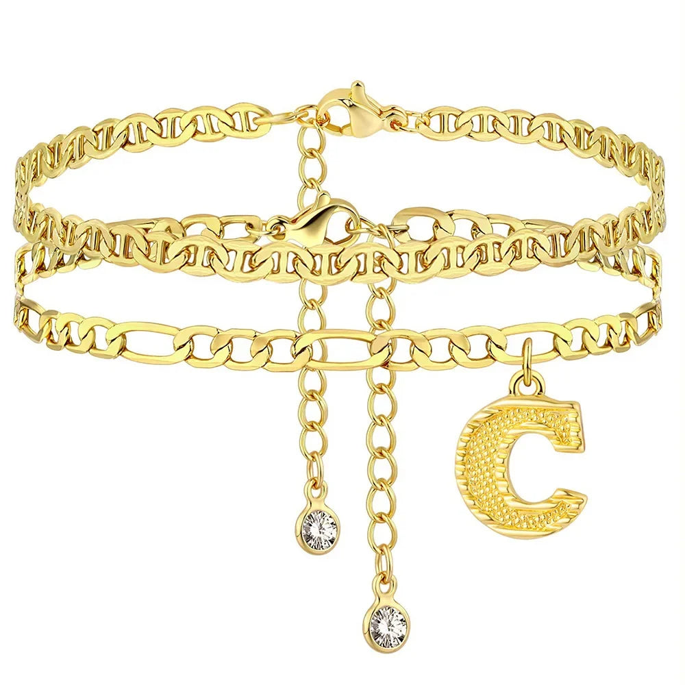 Initial Ankle Bracelet
