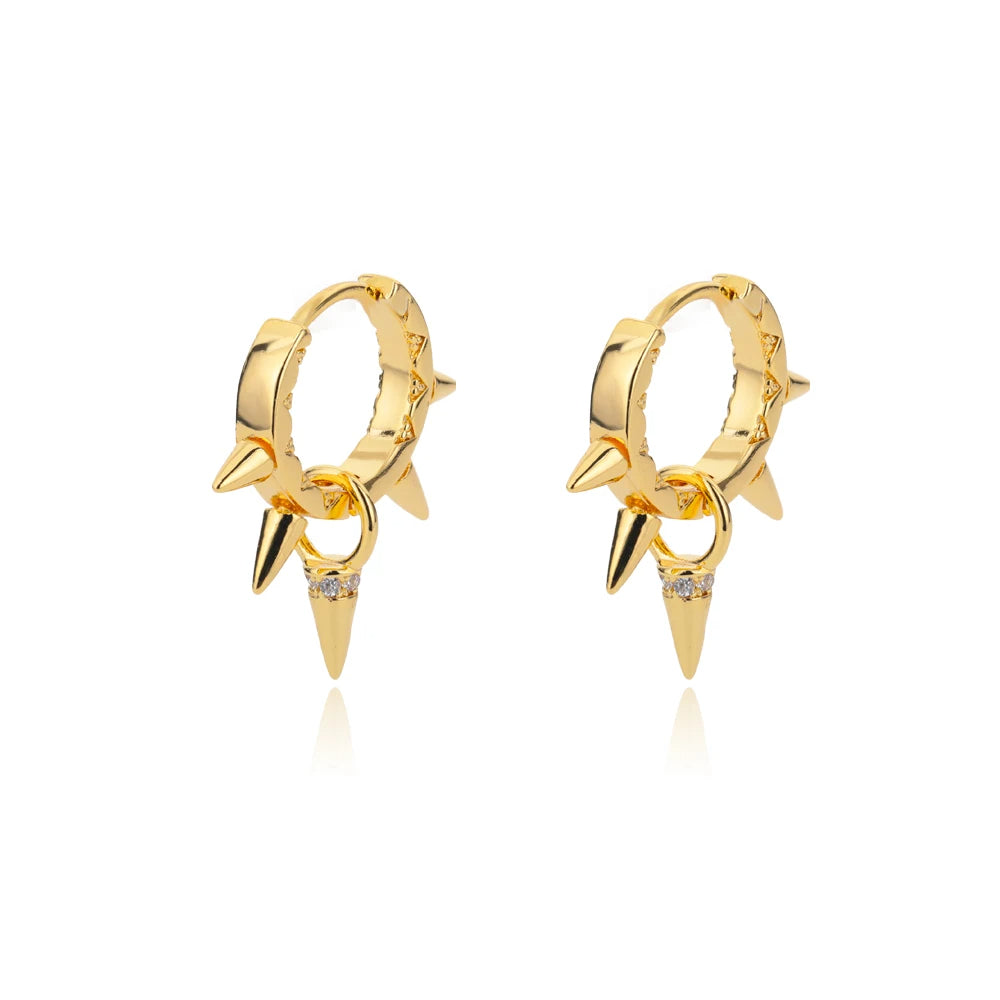 Spike Rivet Hoop Earrings